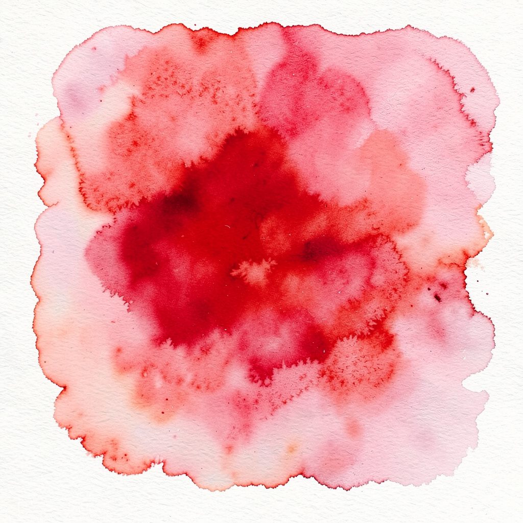 Soft watercolor painting in dusty teal and rose, suggesting folded fabric and thread, warm and inviting mood