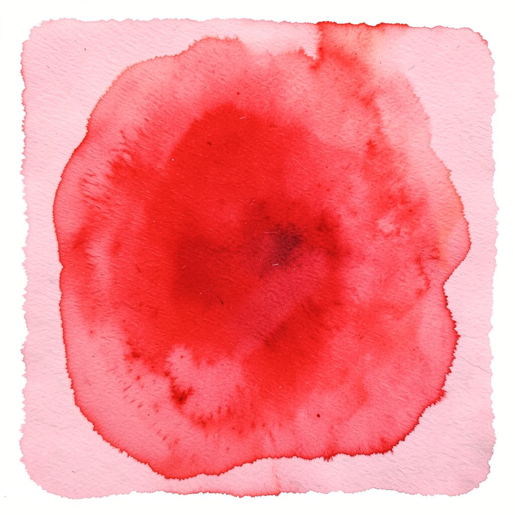 Watercolor illustration of a fabric bundle tied with ribbon in soft blues and warm reds